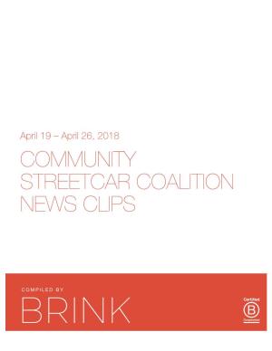 Community Streetcar Coalition News Clips