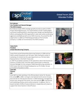 Global Forum 2018 Attendee Profiles