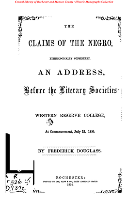 The Claims of the Negro, Ethnologically Considered