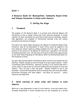 Community Based Crime and Violence Prevention in Urban Latin America