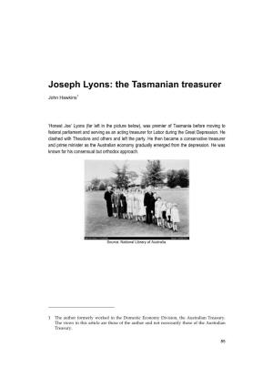 Joseph Lyons: the Tasmanian Treasurer
