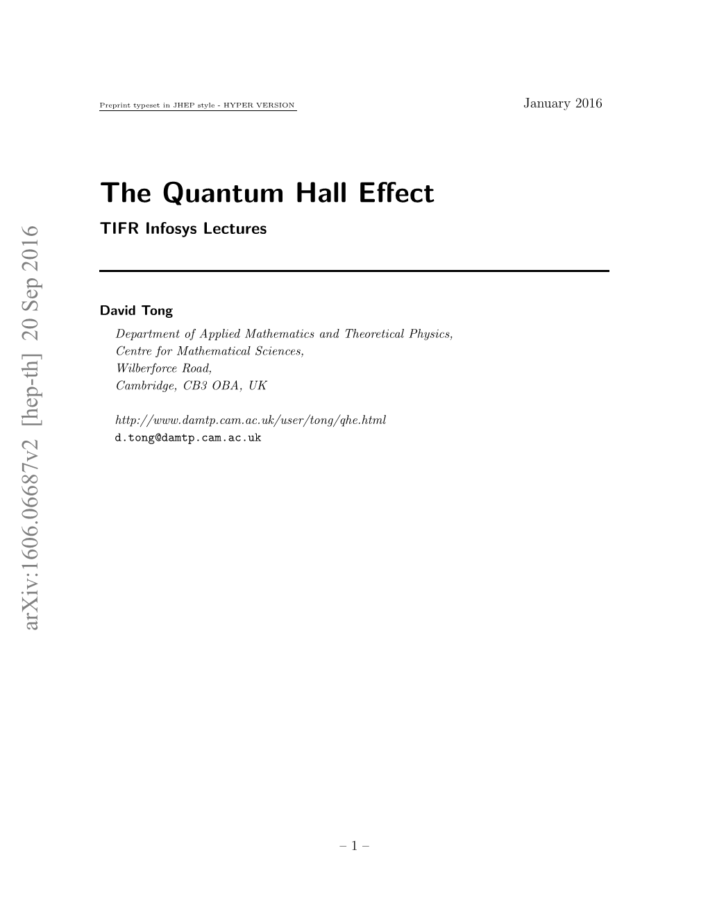 Quantum Hall Effect