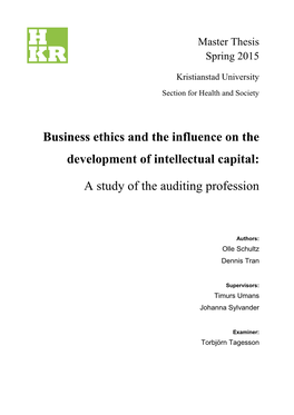 Business Ethics and the Influence on the Development of Intellectual Capital