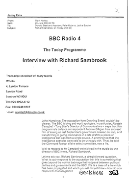 Interview with Richard Sambrook