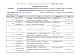 NIRC IV 2021 Oral Presentation Session Commentators: รศ.ดร