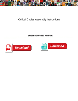 Critical Cycles Assembly Instructions