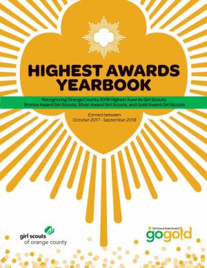2018 GSOC Highest Awards Girl Scout Yearbook