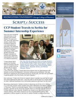 CCP Student Travels to Serbia for Summer Internship Experience