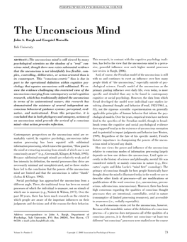 The Unconscious Mind John A