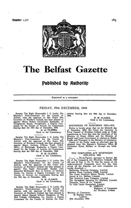 The Belfast Gazette Published Dp Hutdoritp