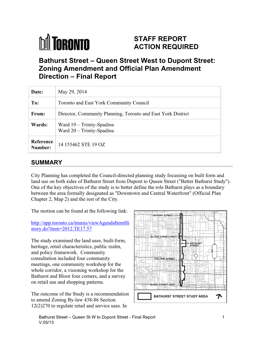 Queen Street West to Dupont Street: Zoning Amendment and Official Plan Amendment Direction – Final Report