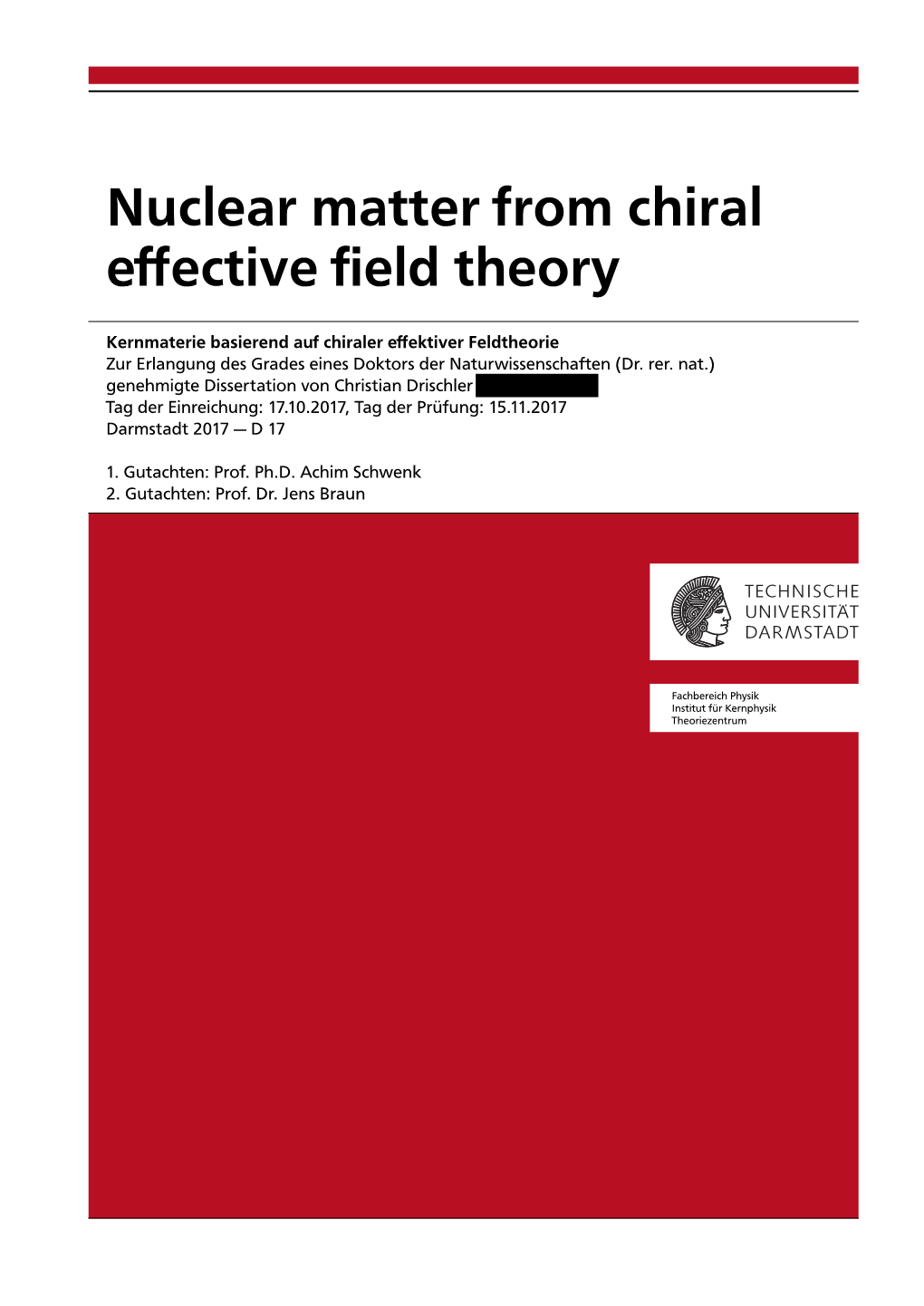 Nuclear Matter from Chiral Effective Field Theory