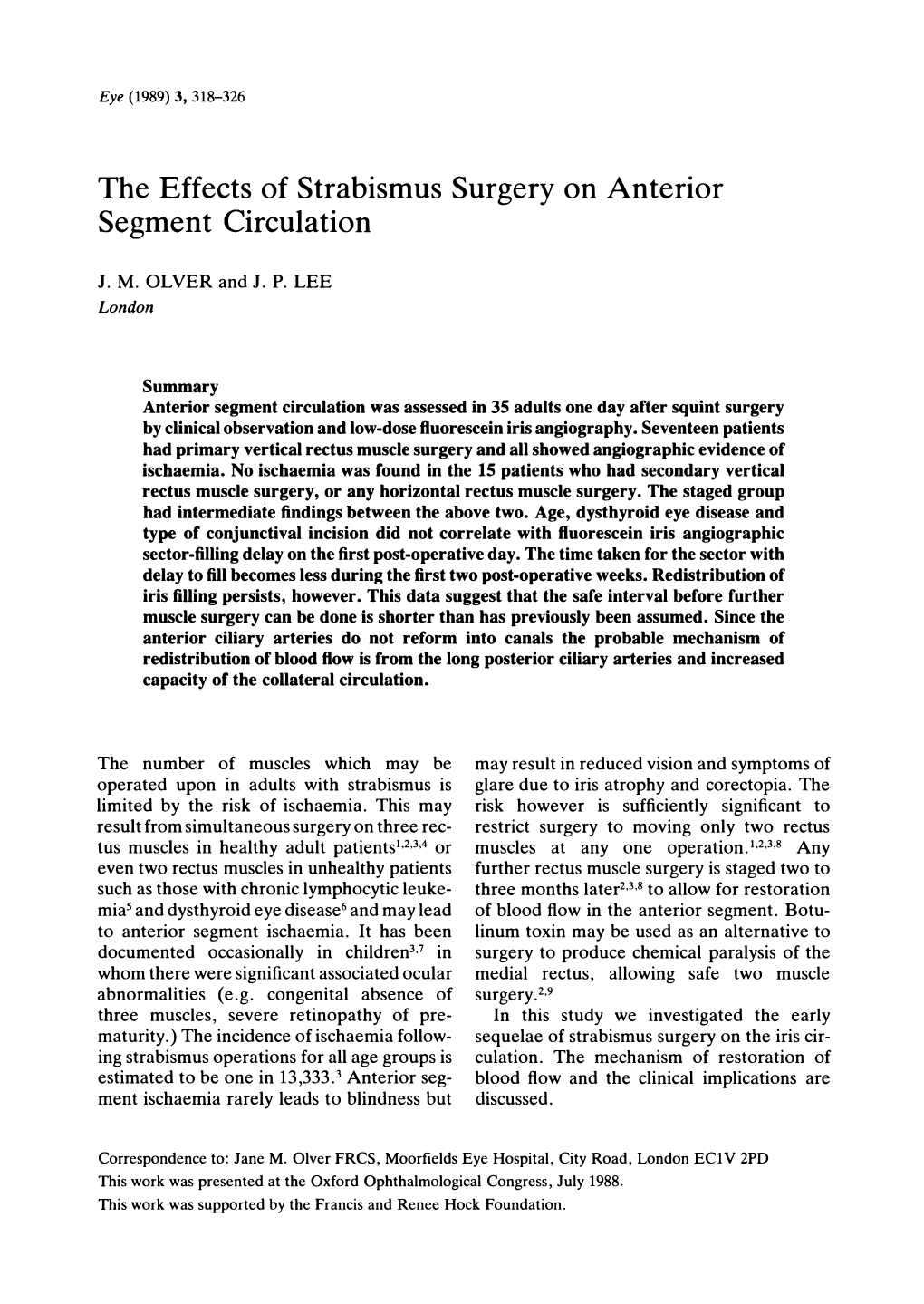 The Effects of Strabismus Surgery on Anterior Segment Circulation