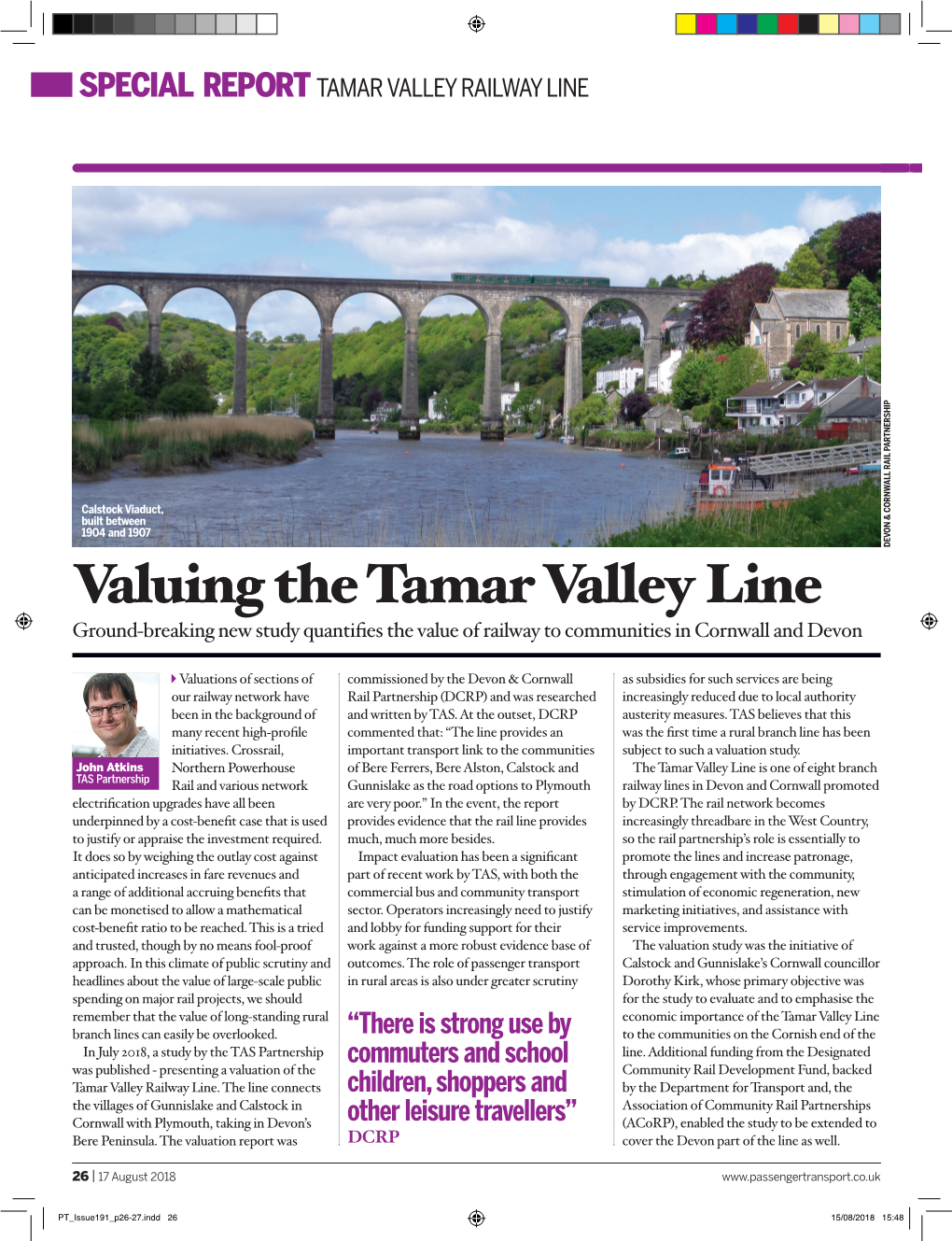 Valuing the Tamar Valley Line Ground-Breaking New Study Quantifies the Value of Railway to Communities in Cornwall and Devon