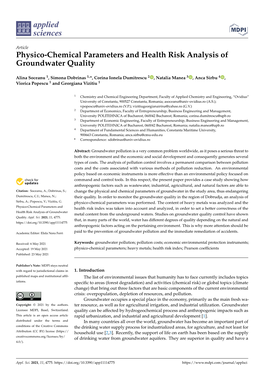 Physico-Chemical Parameters and Health Risk Analysis of Groundwater Quality