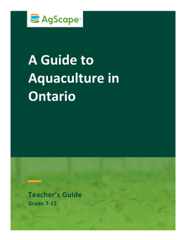 A Guide to Aquaculture in Ontario