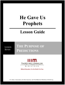 He Gave Us Prophets Lesson Guide