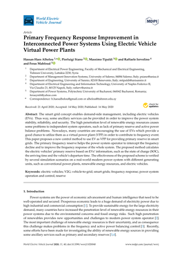 Primary Frequency Response Improvement in Interconnected Power Systems Using Electric Vehicle Virtual Power Plants