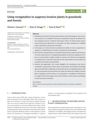 Using Revegetation to Suppress Invasive Plants in Grasslands and Forests