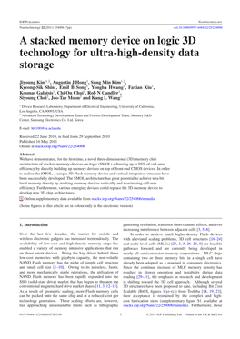 A Stacked Memory Device on Logic 3D Technology for Ultra-High-Density Data Storage
