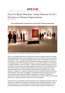 Fear of a Black Mountain: Tampa Museum of Art's Elevation of Abstract Expressionism