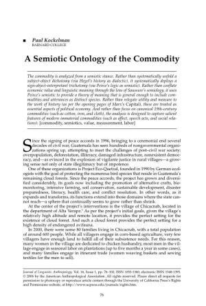A Semiotic Ontology of the Commodity