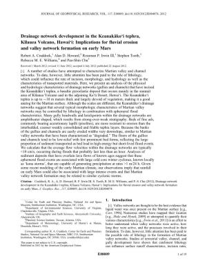 Drainage Network Development in the Keanakāko'i