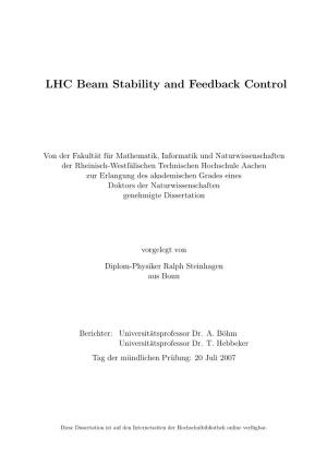 LHC Beam Stability and Feedback Control