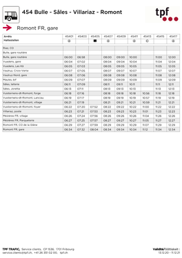 454 Bulle - Sâles - Villariaz - Romont