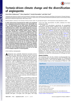 Tectonic-Driven Climate Change and the Diversification of Angiosperms