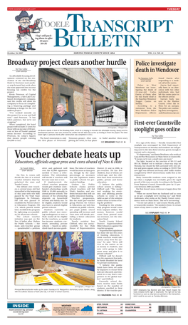 Tooele Transcript Bulletin, Published Every Tuesday and Thursday in This Newspaper