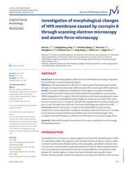Investigation of Morphological Changes of HPS Membrane Caused by Cecropin B Through Scanning Electron Microscopy and Atomic Forc