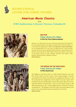American Movie Classics at the ICES Auditorium, 2, Kynsey Terrace, Colombo 08