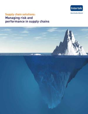 Managing Risk and Performance in Supply Chains