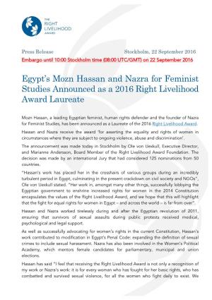 Egypt's Mozn Hassan and Nazra for Feminist