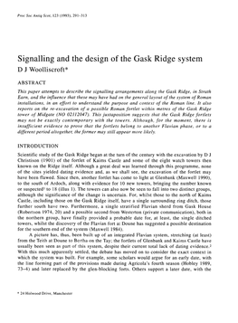 Signalling and the Design of the Gask Ridge System D J Woolliscroft*