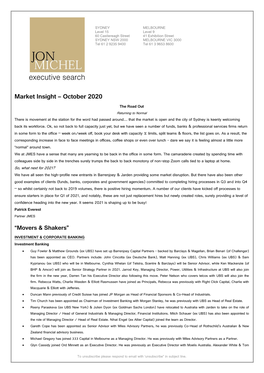 Market Insight – October 2020