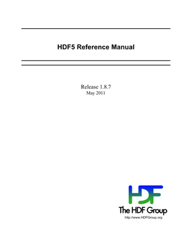 HDF5 File Format Reference Manual