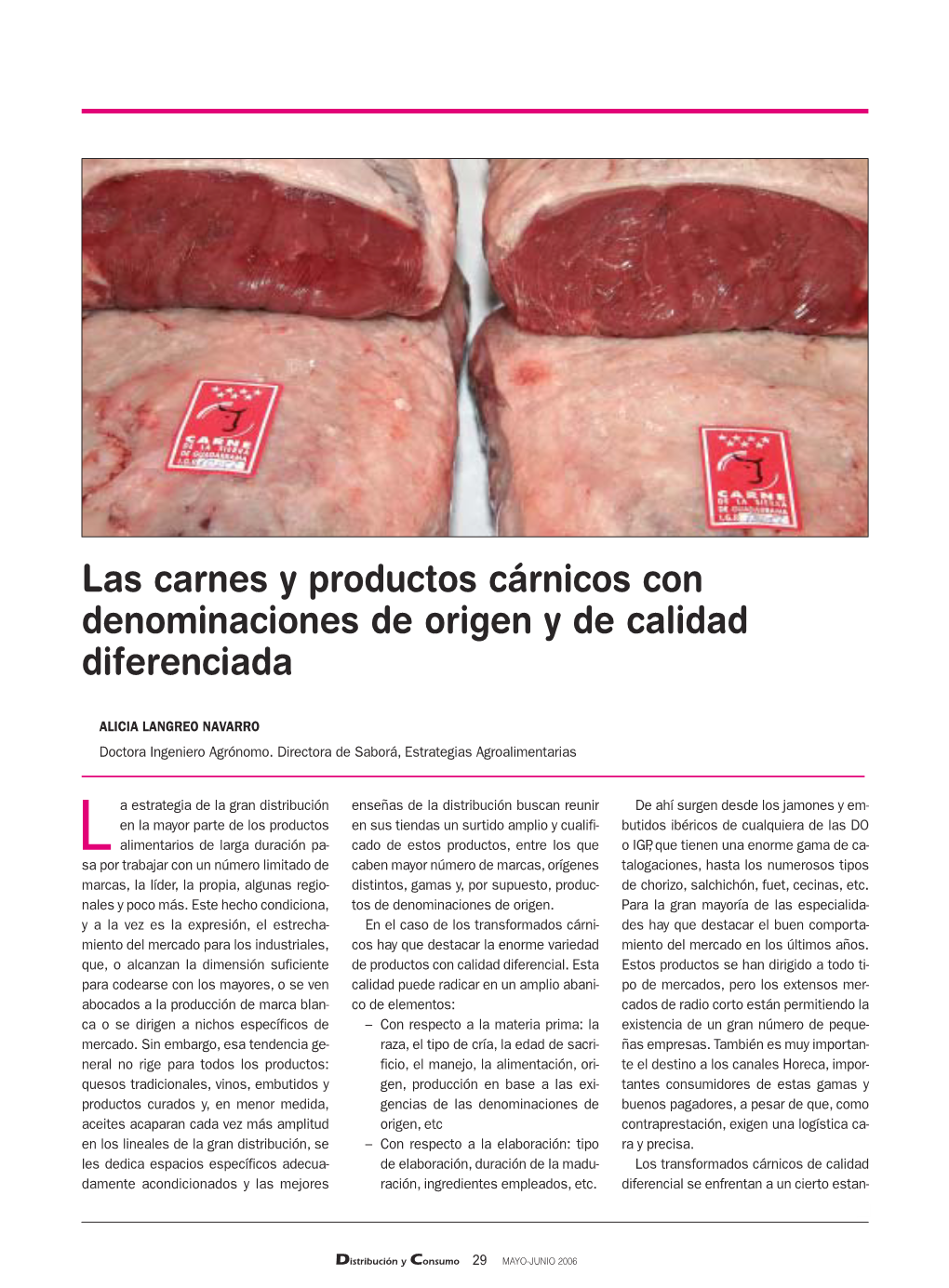 Las Carnes Y Productos Cárnicos Con Denominaciones De Origen Y De Calidad Diferenciada