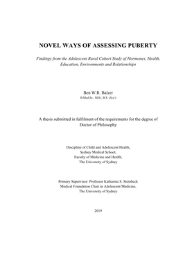 Novel Ways of Assessing Puberty