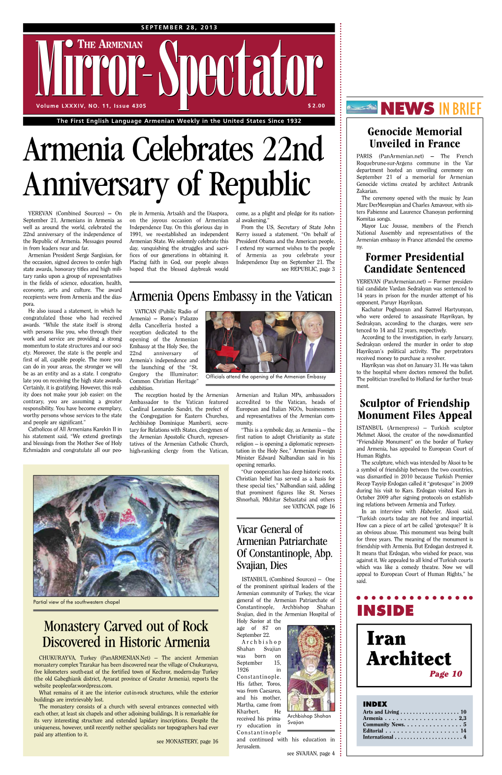 Armenia Celebrates 22Nd Anniversary of Republic