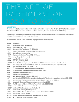 SFMOMA | Stoplist for Art of Participation