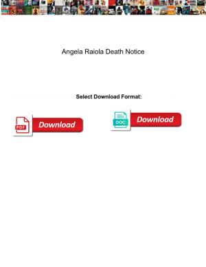 Angela Raiola Death Notice
