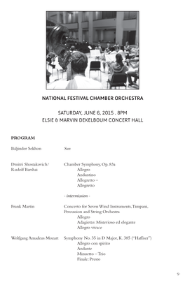 National Festival Chamber Orchestra Saturday, June 6