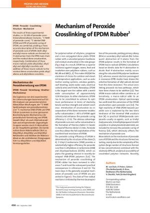 Mechanism of Peroxide Crosslinking of EPDM Rubber R