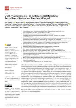Quality Assessment of an Antimicrobial Resistance Surveillance System in a Province of Nepal
