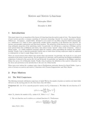 Motives and Motivic L-Functions