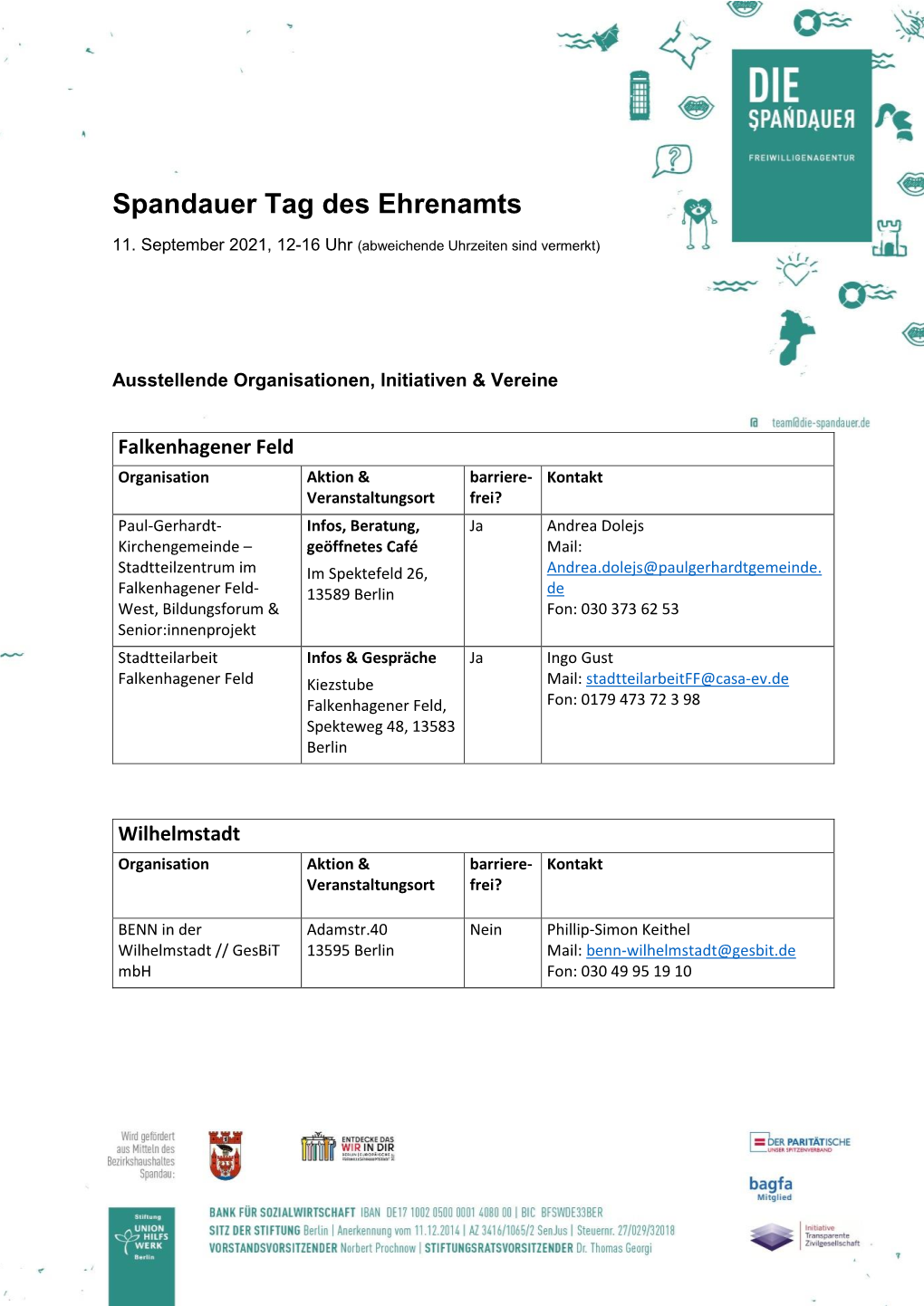 Spandauer Tag Des Ehrenamts