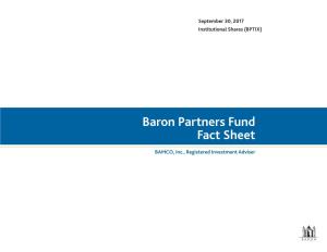 Baron Partners Fund Fact Sheet