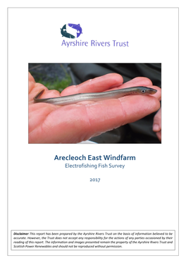 Arecleoch East Windfarm Electrofishing Fish Survey